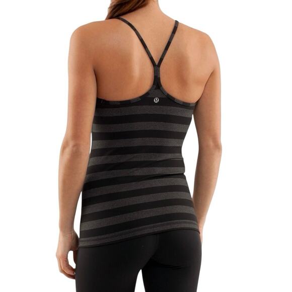 Lululemon Power Y Black Macro Racerback Tank Top - 8 - Picture 1 of 4